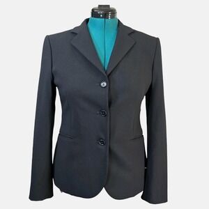 Alberto Aspesi Davide Cenci Womens Black Wool Blend 3-Button Blazer Italy Sz 46‎